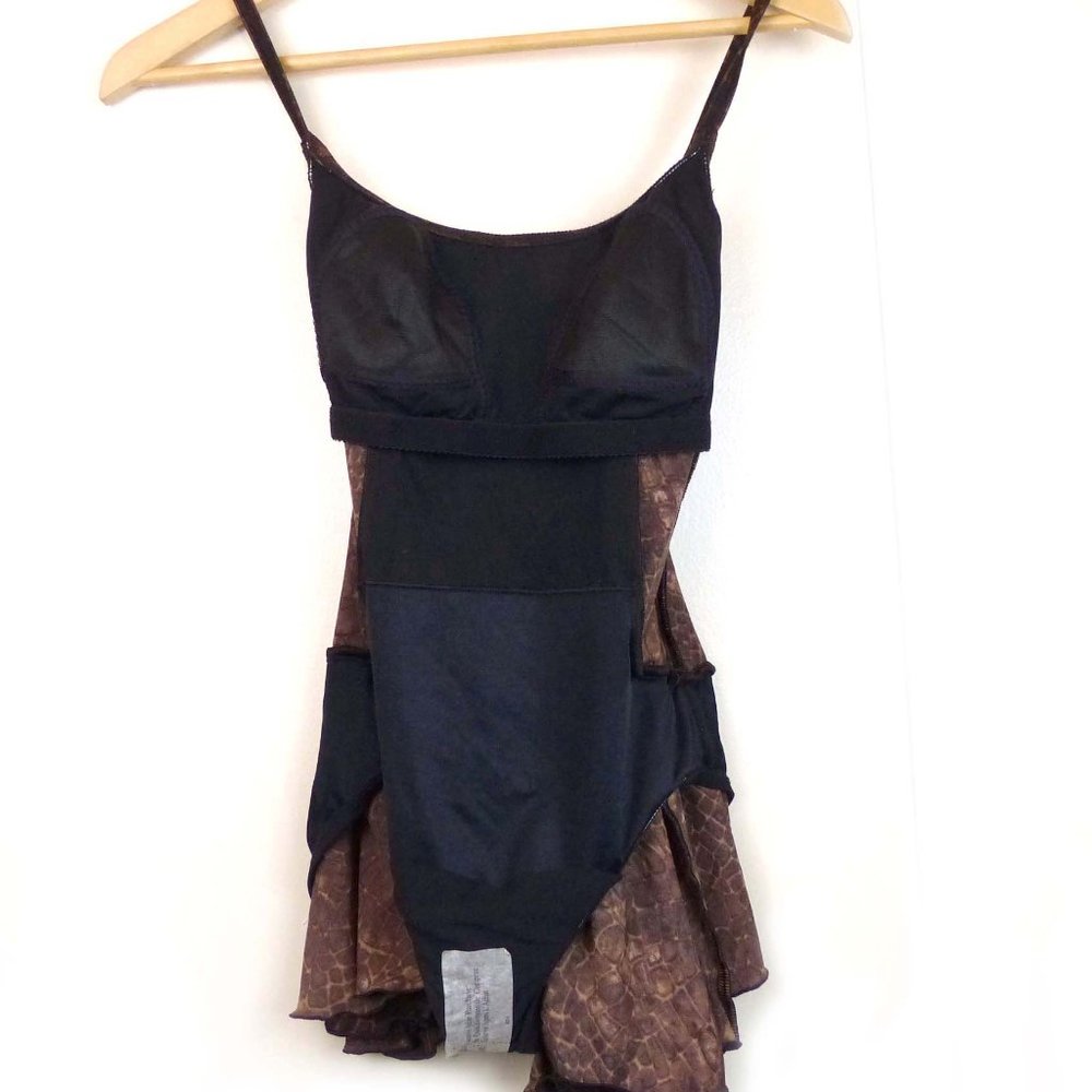 Cole of California VTG 90s Snake Brown Skirted Swim Suit One Piece Women 8 NWT - Picture 11 of 12